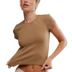 フリーピープル レディース トップス Tシャツ Free People Wait A Minute Baby TShirt Womens Antique Bronzeのサムネイル