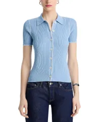 ラグアンドボーン レディース アウター カーディガン rag bone Harper Short Sleeve Cardigan Skyのサムネイル