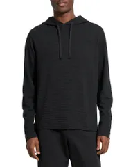 セオリー メンズ アウター パーカー・スウェット リラックスフィット Theory Delroy in Studio T Jacquard Relaxed Fit Hoodie Black ブラックのサムネイル