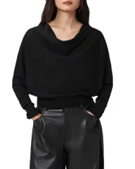 オールセインツ レディース アウター ニット・セーター ウール ALLSAINTS Ridley Merino Wool Cowl Neck Sweater Black ブラックのサムネイル