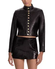 アリスアンドオリビア レディース アウター ジャケット・ブルゾン レザー フェイクレザー Alice and Olivia Emerson Faux Leather Jacket Black ブラックのサムネイル