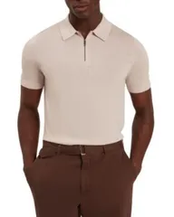 テッドベーカー メンズ トップス ポロシャツ ハーフジップ Ted Baker Givrans Quarter Zipolo Shirt Ecru エクリュのサムネイル