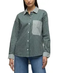 ハドソン レディース トップス シャツ ボタンダウン Hudson Oversized Button Down Shirt Spruce Stripe ストライプのサムネイル