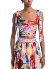 アリスアンドオリビア レディース トップス シャツ クロップド Alice and Olivia Haven Cropped Top Storm Floralのサムネイル