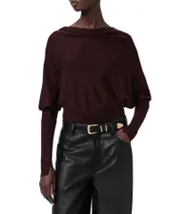 オールセインツ レディース アウター ニット・セーター ウール ALLSAINTS Ridley Merino Wool Cowl Neck Sweater Port Red レッドのサムネイル