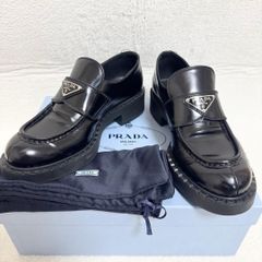 プラダ PRADA ローファー 三角ロゴ チョコレート エナメル 38 - メルカリ
