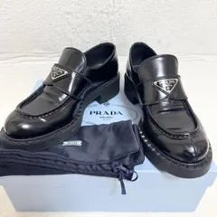 プラダ PRADA ローファー 三角ロゴ チョコレート エナメル 38 - メルカリ