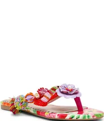ベッツィジョンソン レディース シューズ サンダル Betsey Johnson Doloris Beaded Fish Embellished Thong Sandals BrightMulti マのサムネイル