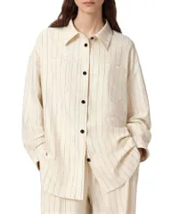 オールセインツ レディース トップス シャツ ALLSAINTS Olga Shirt Cream White ホワイトのサムネイル