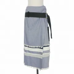 アカネ ウツノミヤ AKANE UTSUNOMIYA ダブルリングバックル カットオフラップスカート 38 ブルー 青 S17-FSK27-2005のサムネイル