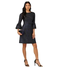 アドリアナ パペル レディース トップス ワンピース A ライン Adrianna Papell Aline Jacquardress NavyBlack ブラック