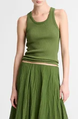 ヴィンス レディース トップス シャツ Vince Scoop Neck Rib Tank Herbのサムネイル