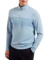 テッドベーカー メンズ アウター ニット・セーター ハーフジップ Ted Baker Simonea Quarter Zip Sweater Blue ブルーのサムネイル