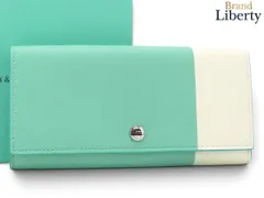 【未使用】ティファニー TIFFANY&Co. バイカラー コンチネンタル フラップウォレット 二つ折り長財布 ティファニーブルー ホワイト グレイン カーフスキンのサムネイル