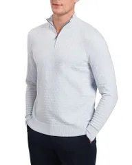 テッドベーカー メンズ アウター ニット・セーター ハーフジップ Ted Baker T Stitch Quarter Zipullover Sweater Baby Blue ブルーのサムネイル