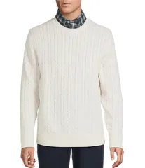 ダニエル クレミュ メンズ アウター ニット・セーター クルーネック ウール Cremieux Blue Label St Moritz Collection Cable Knit Merino Woのサムネイル