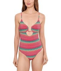 Beach Riot Women's Swimsuit Set - Lindy One Piece - Strawberry Ice Chevron