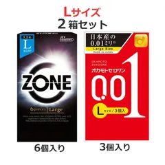 コンドーム 2箱セット ジェクス ゾーン（ＺＯＮＥ） オカモト 001 ゼロワン Ｌサイズ 大きい ラージサイズ こんどーむ 避妊具のサムネイル