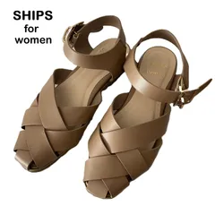 【SHIPS for women/シップスフォーウィメン】フラットサンダル ローヒールサンダル メッシュ ストラップ ベージュ系（中古）のサムネイル