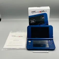 【動作確認済み】【箱/取説付き】3DSハード Newニンテンドー 3DS LL 本体 RED-001  メタリックブルー 青 紺 任天堂 Nintendo KJ12