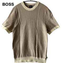 BOSS/ボス】HUGO BOSS 半袖ニット ツートーントップス コットン 