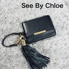 See By Chloe シーバイクロエ カードケース パスケース レザー ブラック チャーム付き