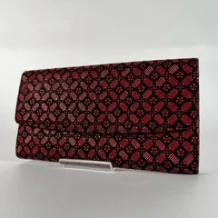 S-38 美品 INDEN-YA 印傳屋 長財布 梅糸巻格子 赤×黒 甲州印伝 2260003508257 50-24のサムネイル