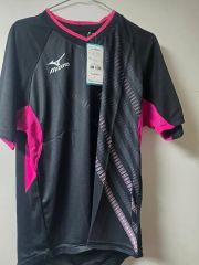 ミズノランニングウェアセット パンツM ボーダーシングレットM 紫