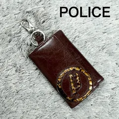 POLICE ポリス 4連キーケース キーリング付き レザー ダークブラウンのサムネイル