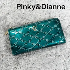Pinky&Dianne ピンキーアンドダイアン 長財布 L字ファスナー エナメル ラメ グリーン系のサムネイル