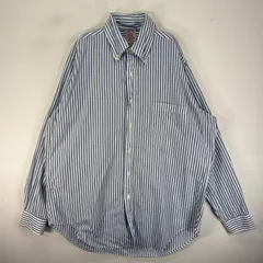 古着 ブルックスブラザーズ Brooks Brothers USA製 長袖シャツ ボタンダウン 胸ポケット USA製 M  ブルー系 ストライプ メンズのサムネイル