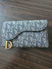 希少 DIOR キーホルダー キーリング 黒 レザー ロゴ 箱&保存袋付