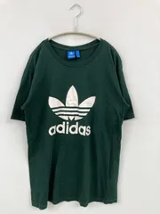 adidas アディダス Tシャツ/カットソー 2XO グリーン 前面プリント ブランドロゴ ミドル丈 半袖 クルーネック(丸首) メンズ