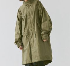 flaner 후라네 모즈코트 FREE 카키 코튼 나일론 무지 롱 길이 후드 없음 여성