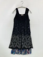 Mignon ミニョン チュニック M ブラック コットン 花柄・ボタニカル柄 ペイズリー柄 袖なし ひざ丈 ミモレ・半端丈 ロング・マキシ丈 レディースのサムネイル