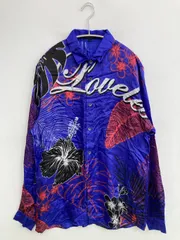 LOVELESS ラブレス シャツ/ブラウス 1 ブルー 花柄・ボタニカル柄 前面プリント バックプリント ブランドロゴ ミドル丈 長袖 レギュラーカラー メンズのサムネイル