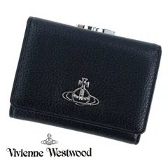 ヴィヴィアンウエストウッド 財布 がま口 三つ折り Vivienne Westwood ブラック ヴィクトリア コンパクト ウォレット ミニ財布 オーブ ブラック 51010018