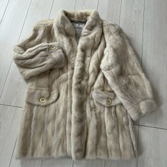 高級毛皮】EMBA/エンバ/ミンクファー/コート/ベージュ系/毛皮コート