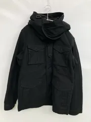 green label relaxing グリーンレーベルリラクシング ミリタリージャケット M ブラック コットン レザー・本革 無地 ライナー取外し可 フードあり ジップアップ ボタン留め メンズのサムネイル