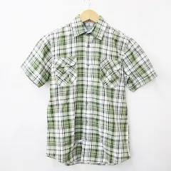 ユキトリイ YUKI TORII HOMME シャツ カジュアルシャツ 半袖 チェック 別布 綿 白 緑 茶 ホワイト グリーン ブラウン Mのサムネイル