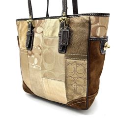 COACH パッチワーク トートバッグ ターンロック 11358 ハンドバッグ
