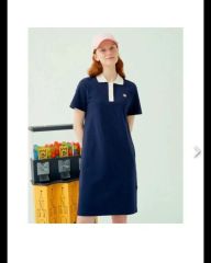 新品 タグ付 メゾンキツネ ネイビー 半袖 ポロ ワンピース M - メルカリ