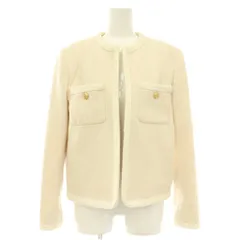 セリーヌ CELINE エディ期 2V71I052R シルク ノーカラージャケット アウター 38 アイボリー /NR ■OS ■SHのサムネイル