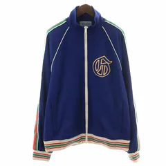 グッチ GUCCI トラックジャケット ハイネック ジップアップ シェリーライン ロゴワッペン L 青 ブルー 687443 /YI10のサムネイル