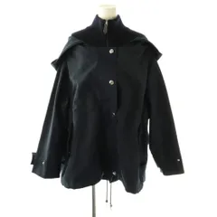 バーバリー BURBERRY ニット切替フーデッドメタルボタンジャケット 34 ネイビー /DO ■OSのサムネイル
