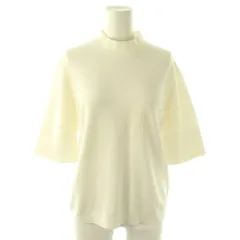 シャネル CHANEL 22年 P72001K10368 バックボタン ハイネックニットソー カットソー 五分袖 38 ホワイト /ES ■OSのサムネイル