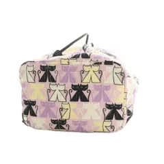 ミュウミュウ miumiu CANAPA CATS 巾着バッグ 猫柄 ラベンダー 黒 白 クリーム /MI ■OS ■OHのサムネイル