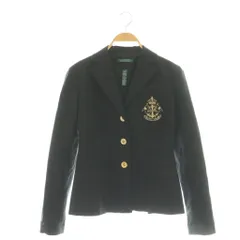 ローレンラルフローレン LAUREN RALPH LAUREN ポケット刺繍 金ボタン ブレザージャケット テーラード XS ブラック /CX ■OSのサムネイル