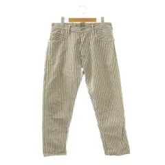 エヴィス EVISU ストライプ パンツ テーパード ボタンフライ 34 ベージュ ブルー /NR ■OSのサムネイル