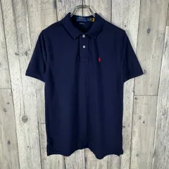 POLO RALPH LAUREN ポロ ラルフローレン 現行 QRコード タグ ネイビー レッド ポニー 刺繍 半袖 ポロシャツ ボーイズ L  (14-16) サイズ